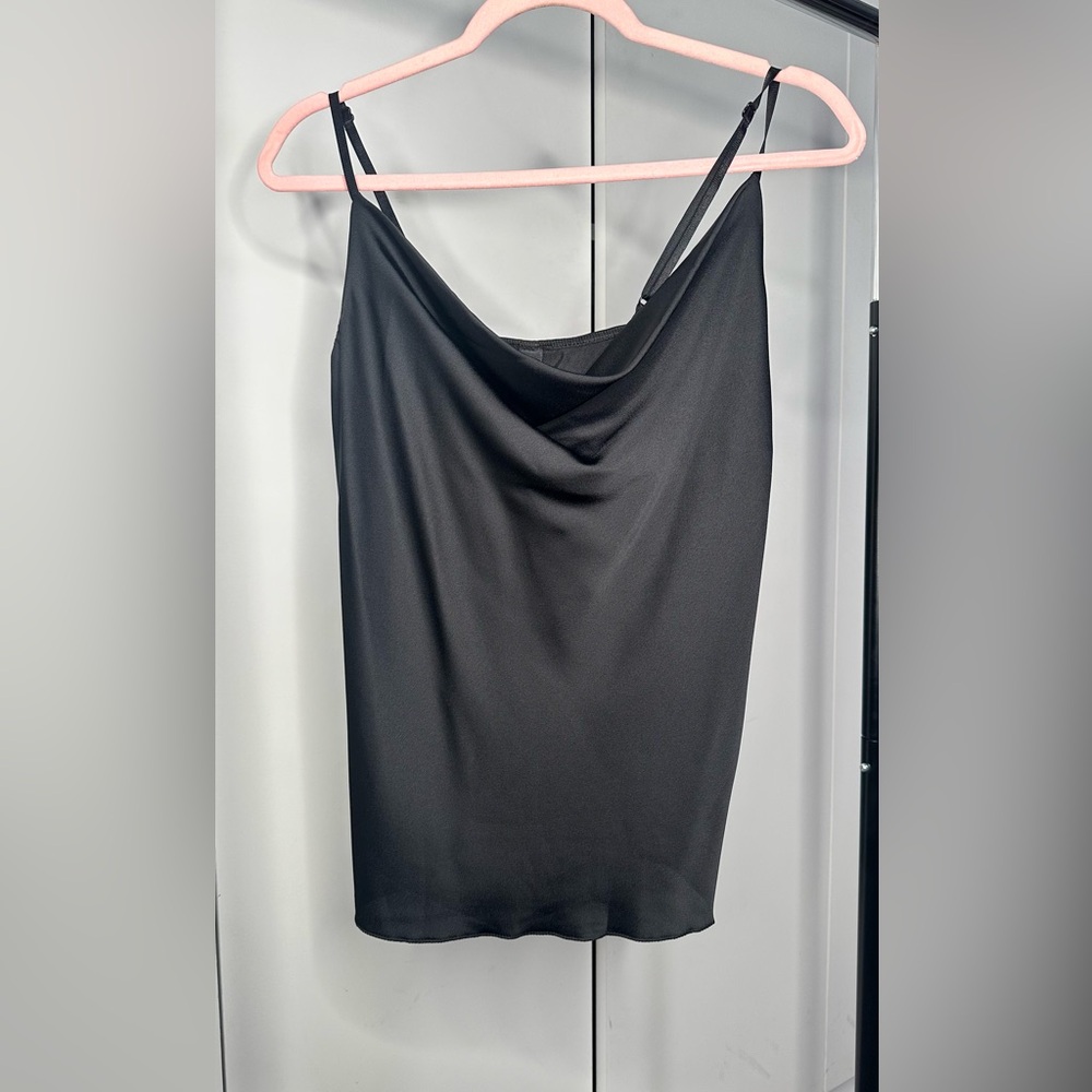 Made in Italy Black Cowl Neck Top